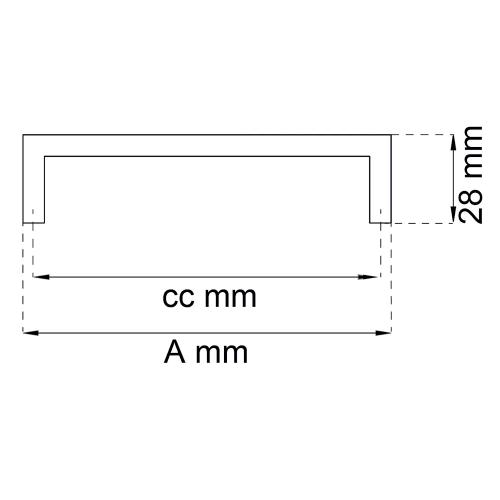 Køkkenhåndtag Tove C/C 128mm 2stk Habo