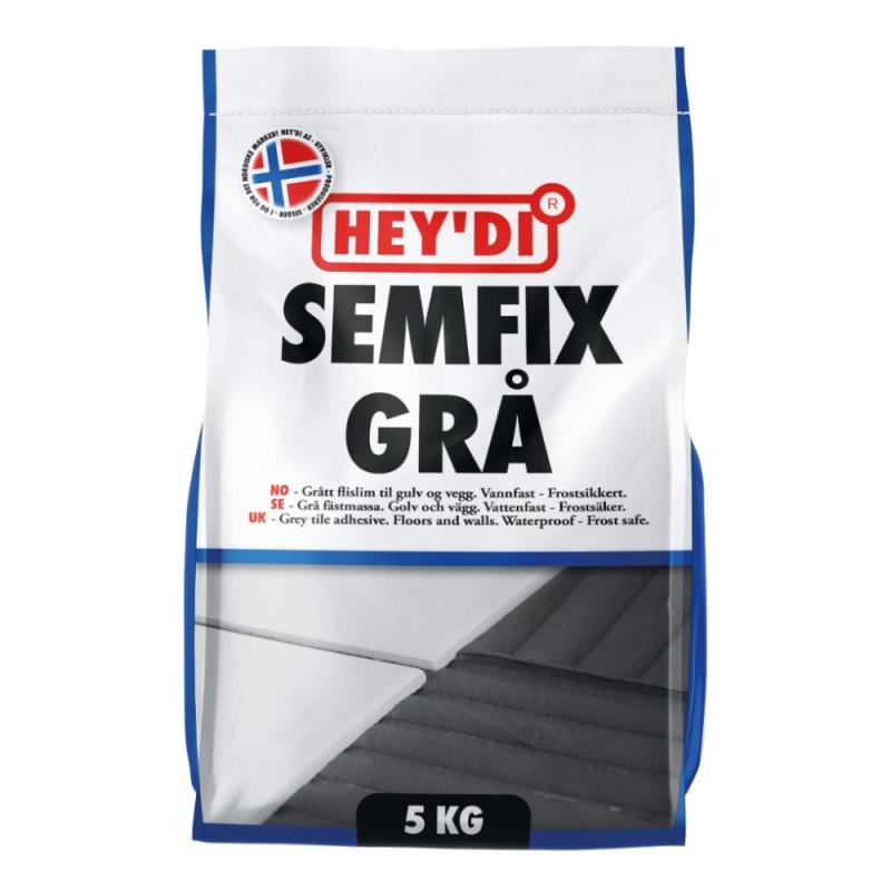 Hey'di Fästmassa Semfix 5kg Grå