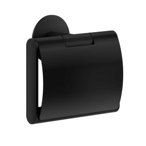 Toalettpappershållare Med Lock Självhäftande Dot Matt Svart Smedbo TB3414