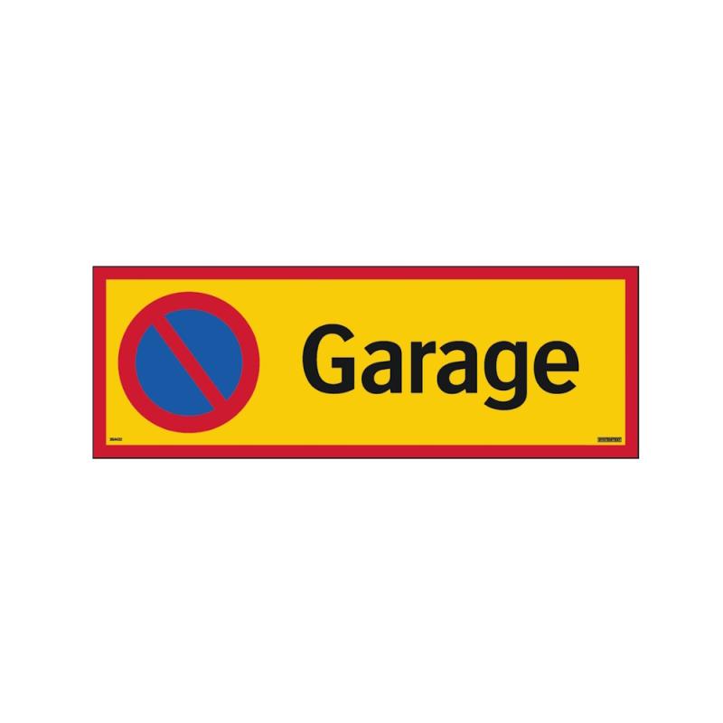 Skylt Parkering Förbjuden Garage 594x210mm Aluminium Systemtext