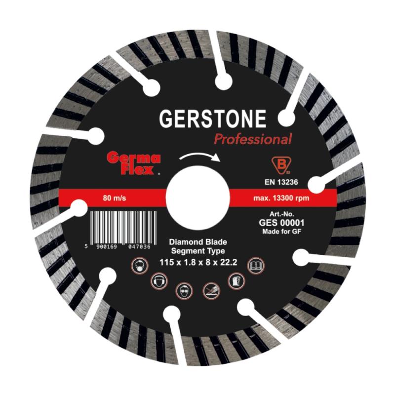 Diamantskæreskive Stone Gerstone-Segmentet 115x1,8x22,2mm Germaflex