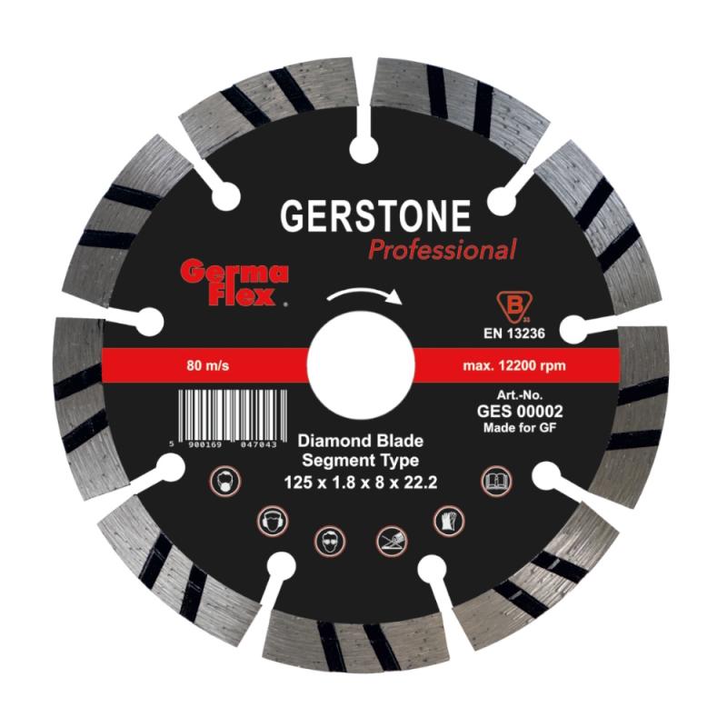 Diamantskæreskive Stone Gerstone-Segmentet 125x1,8x22,2mm Germaflex