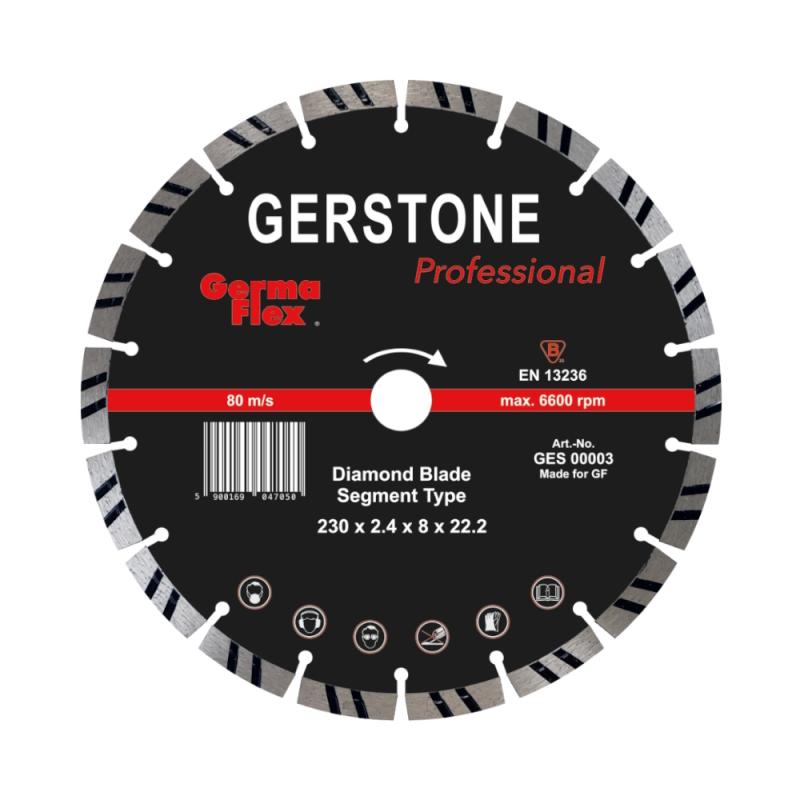 Diamantskæreskive Stone Gerstone-Segmentet 230x2,4x22,2mm Germaflex