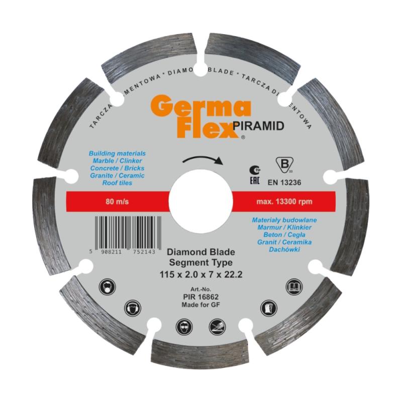 Diamantkapskiva Piramid Segment Flat 115x2,0x22,2mm Germaflex