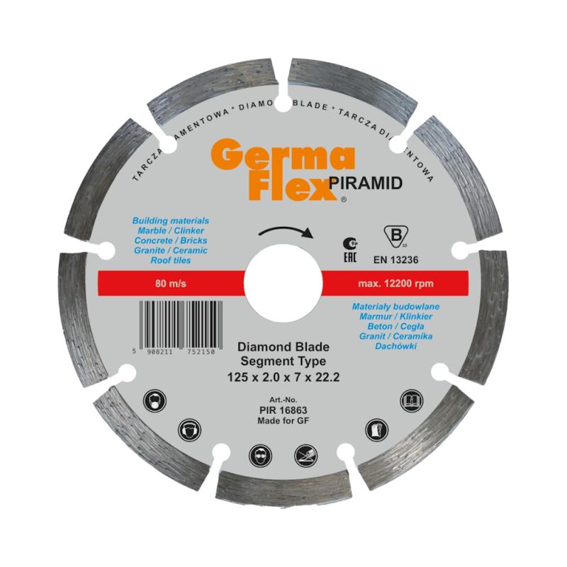 Diamantkapskiv Piramid Segment Flat 125x2,0x22,2mm Germaflex