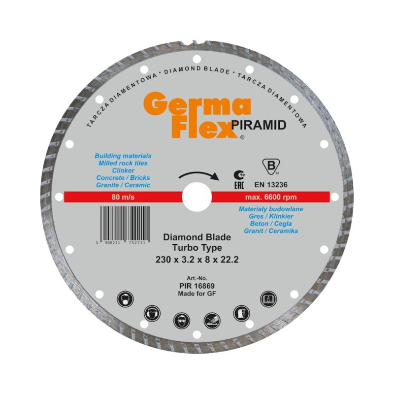 Diamantkapskiva Kakel Piramid Turbo 230x3,2x22,2mm Germaflex