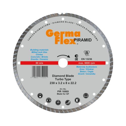 Diamantskæreskive Flise Piramid Turbo 230x3,2x22,2mm Germaflex