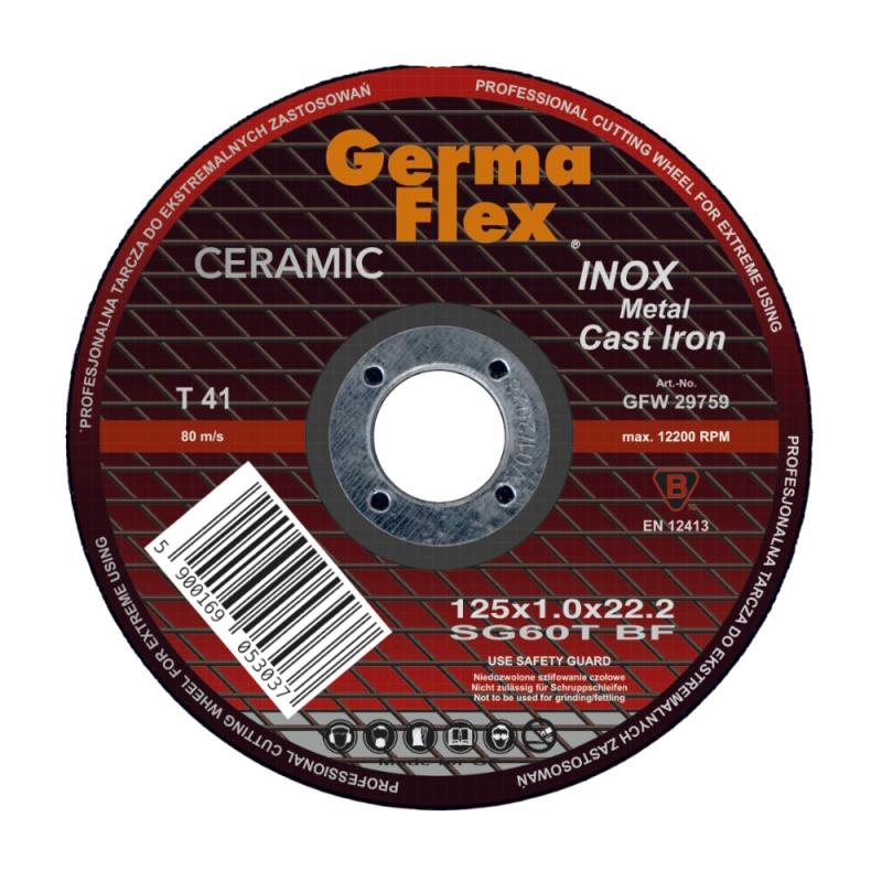 Skæreskive Keramisk Inox SG60T 125x1,0x22,2mm 25stk Germaflex