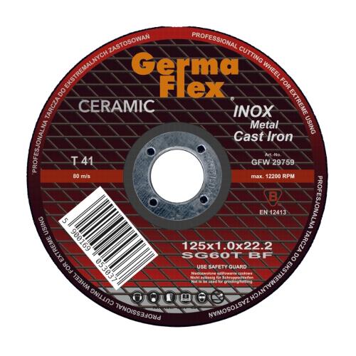 Skæreskive Keramisk Inox SG60T 125x1,0x22,2mm 25stk Germaflex