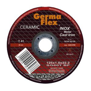Skæreskive Keramisk Inox SG60T 125x1,0x22,2mm 25stk Germaflex