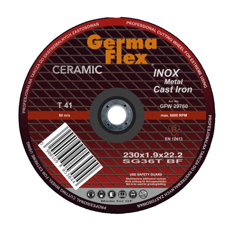 Skæreskive Keramisk Inox SG36T 230x1,9x22,2mm 25stk Germaflex