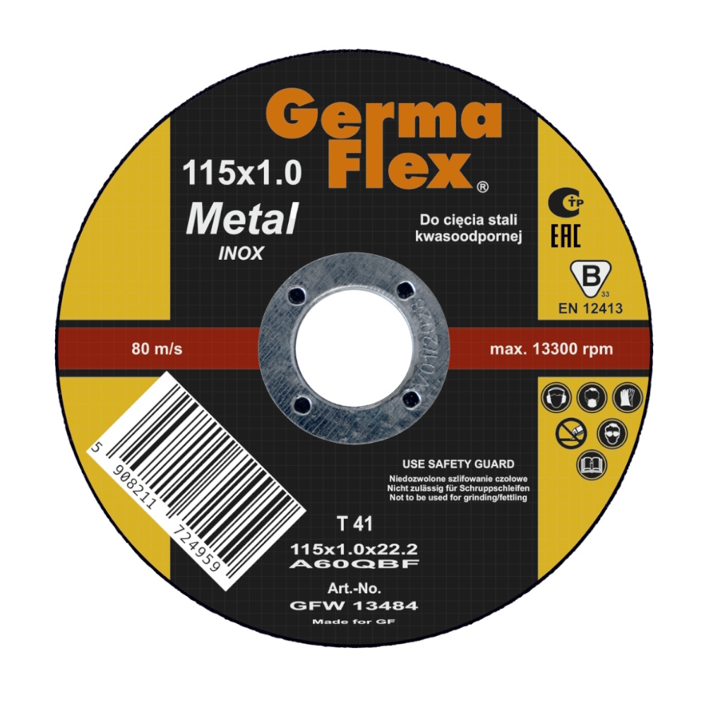 Cutter Disck Inox Cutting Disc Inox 115x1.0x22.2mm 25pcs Germaflex