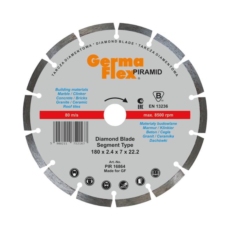 Diamantkapskiv Piramid Segment Flat 180x2,4x22,2mm Germaflex