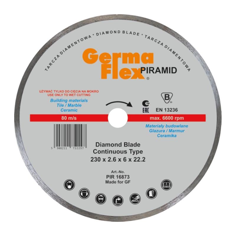 Diamantkapskiva Piramid Continuous 230x2,6x6x22,2mm Germaflex