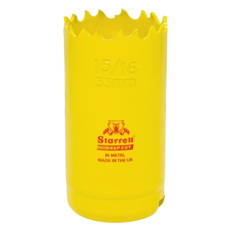 Hulsav Bimetal Dybdeboret 33mm Gul Starrett