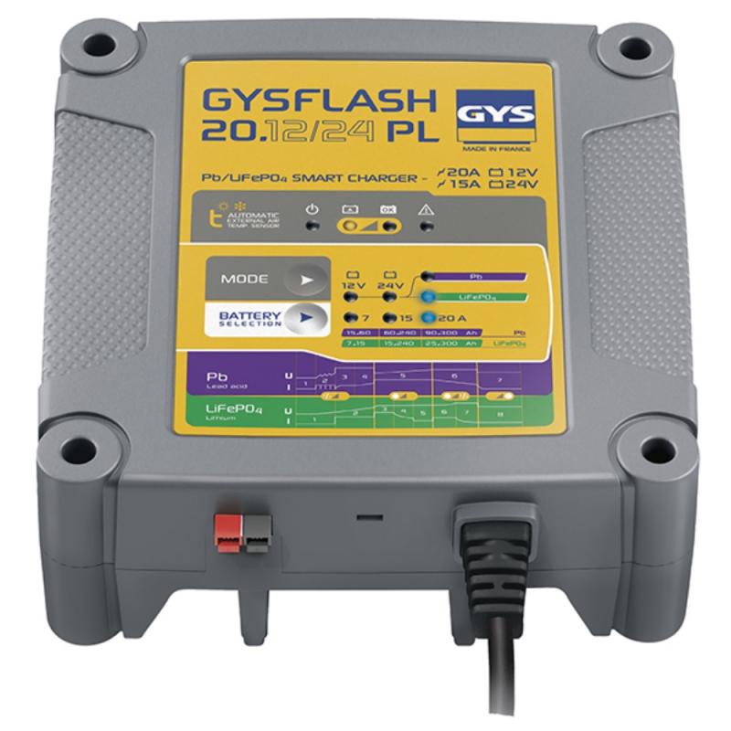 GYS Batteriladdare Gysflash 20.12/24PL, 12 V, 230 V
