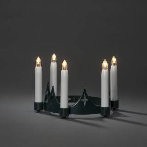 Battery-Operated Luciakrona 5 Warm White LED E10 5xAA IP20 Green Konstsmide