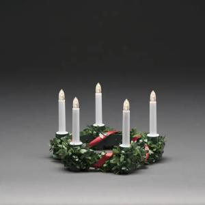 Luciakrona Grøn Dekoration Med 5 Lys LED E10 5xAA IP20 Konstsmide