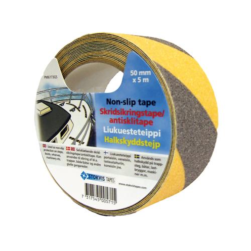 Halkskyddstejp Gul/Svart 50mmx5m, Stokvis