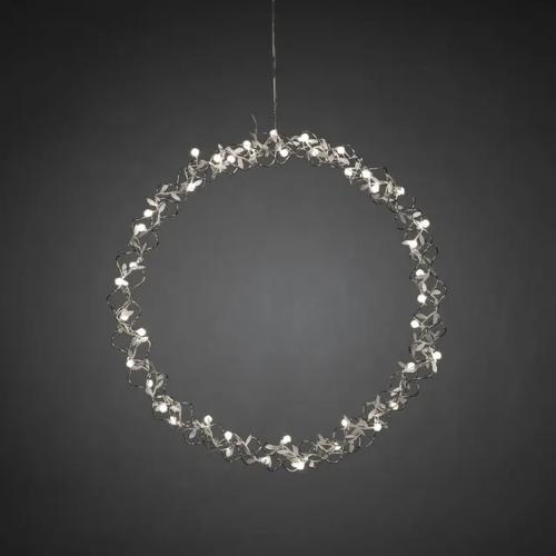 Krans Med Dekoration 40 Varmhvide LED 45cm IP20 Sølv Konstsmide