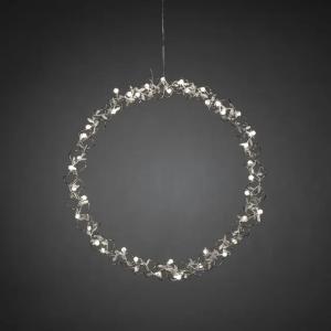Krans Med Dekoration 40 Varmhvide LED 45cm IP20 Sølv Konstsmide