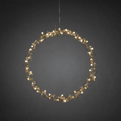 Krans Messing Med Dekoration 40 Varmhvide LED 45cm IP20 Guld Konstsmide