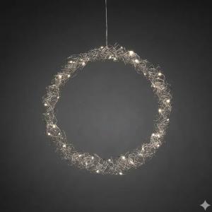 Krans 40 Varmvit LED 45x45cm IP20 Sølv Konstsmide