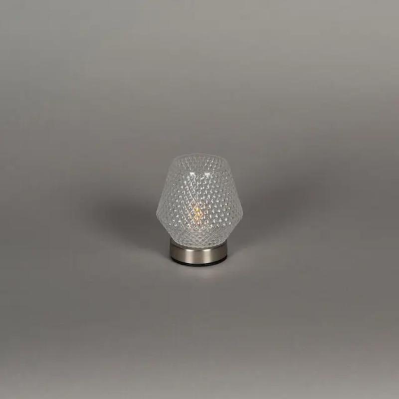 Genopladelig Glaslys LED 10x11cm IP20 Sølv Konstsmide
