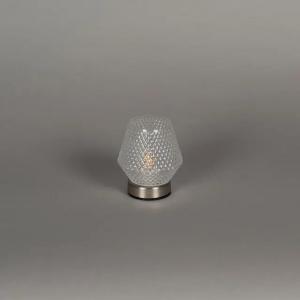 Genopladelig Glaslys LED 10x11cm IP20 Sølv Konstsmide