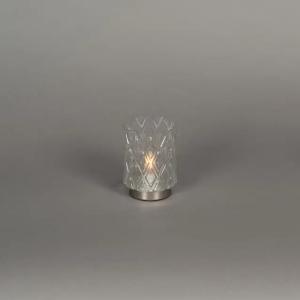 Genopladelig Glaslys LED 8x11,5cm IP20 Sølv Konstsmide