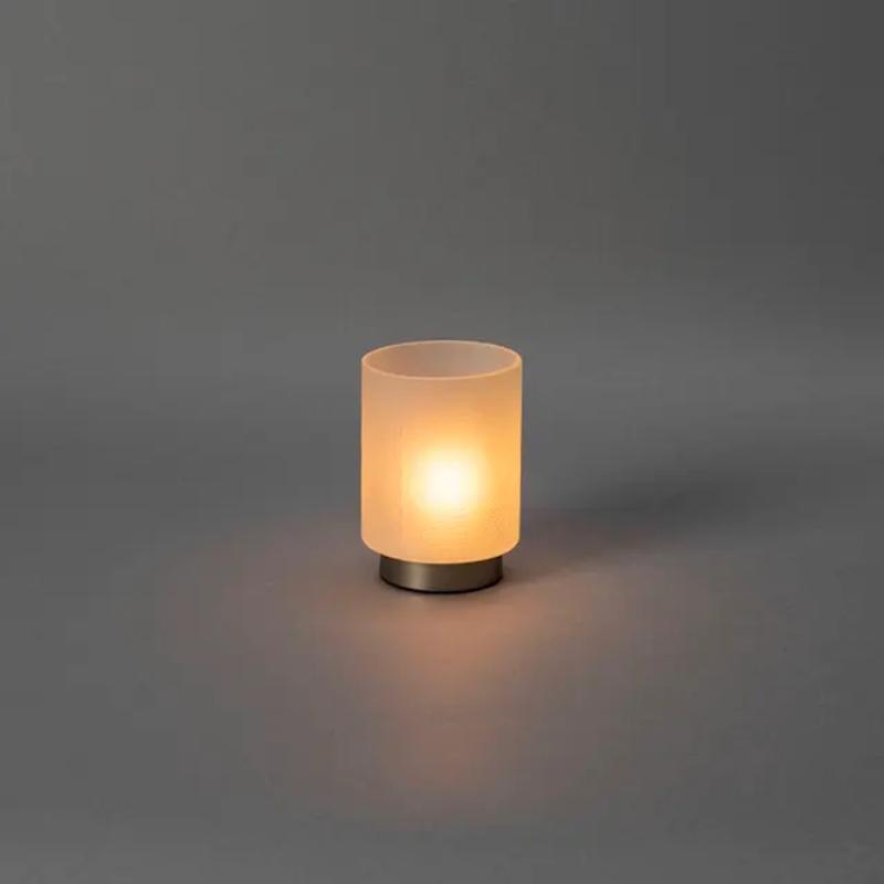 Genopladeligt Lys Varm Hvid LED 10x11cm IP20 Frostet Glas Konstsmide