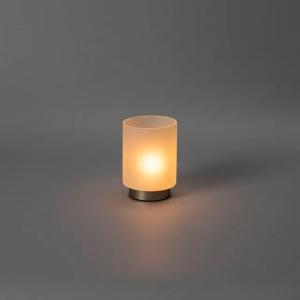 Genopladeligt Lys Varm Hvid LED 10x11cm IP20 Frostet Glas Konstsmide