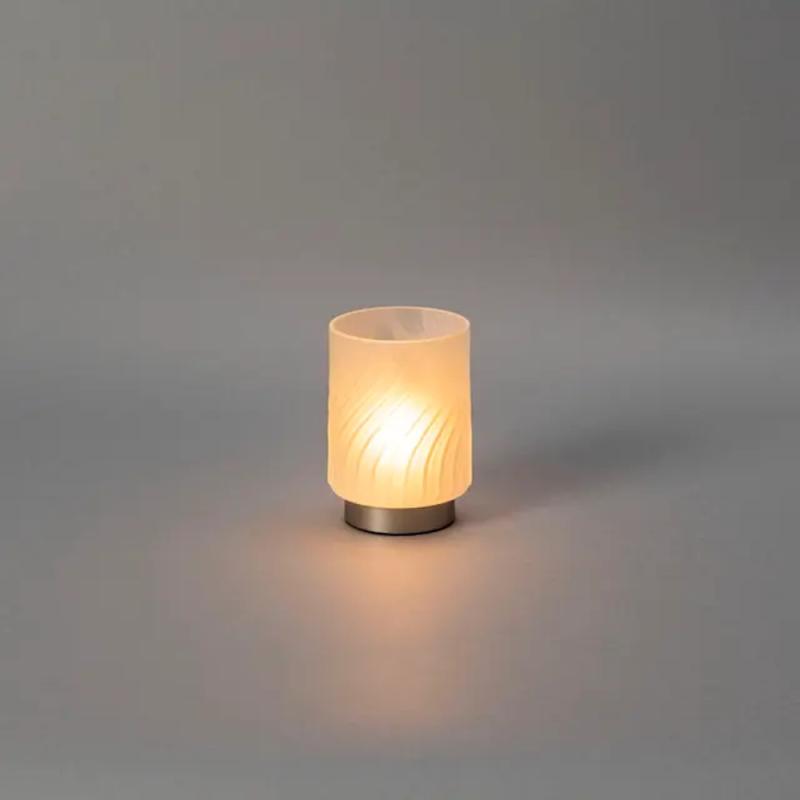 Genopladelig Lyslanterne LED 10x11cm Frostet Glas Konstsmide