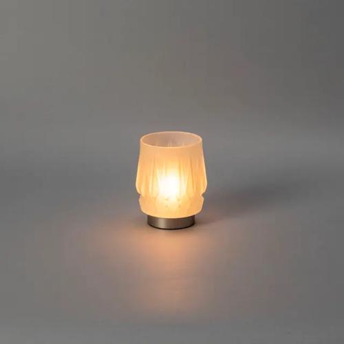 Genopladelig Lyslygte I Glas LED 10x11cm Frostet Konstsmide