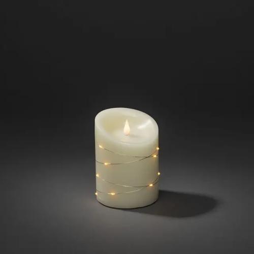 Vokslys LED 10x14cm 2xC IP20 Cremehvid Konstsmide