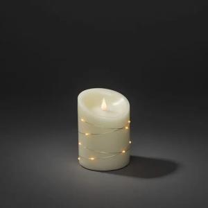 Vokslys LED 10x14cm 2xC IP20 Cremehvid Konstsmide