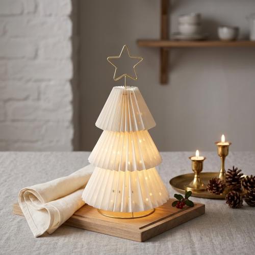 Dekorationslampe I Papirtræ 36cm E14 IP20 Hvid Konstsmide