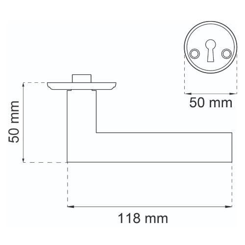 Dørgreb Miami Børstet Aluminium, Habo 18683