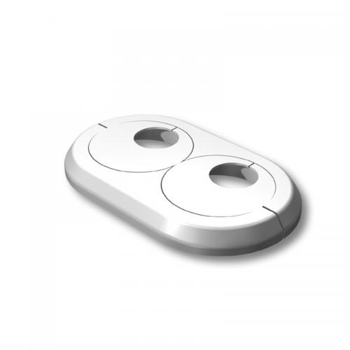 LK Täckbricka, dubbel vit