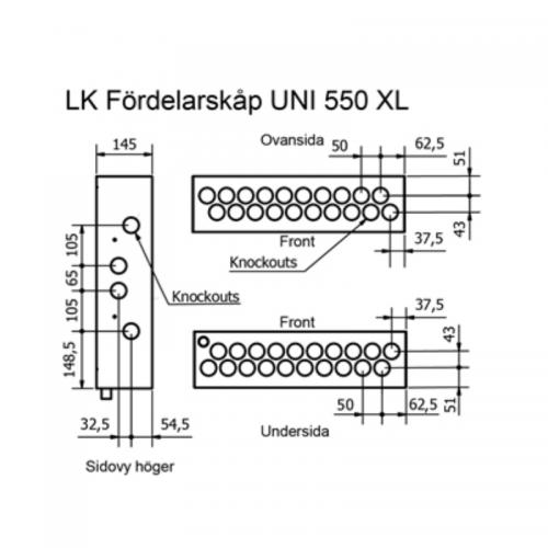 LK Fördelarskåp UNI 550 XL
