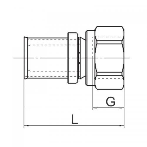 LK PressPex Rak koppling inv gg AX25xG25