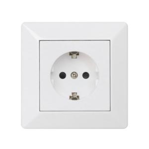 Delta Wall Socket, 1-Way With Earth, Quick Connection, Ral 9001, Malmbergs 1893408