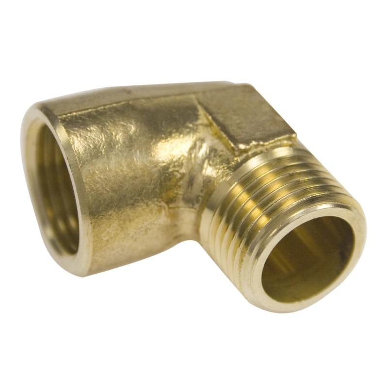 Metalvinkel 90° Indvendig/Udvendig Gevind G6-G50 Messing (G20)