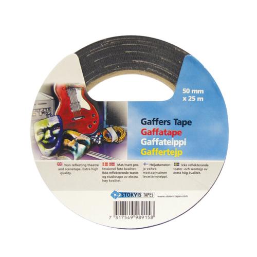 Gaffertejp Svart 50mmx25m, Stokvis