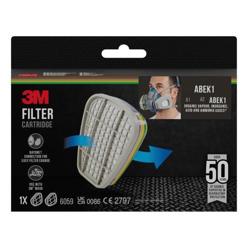 Filter ABEK1 Mod Organiske Gasser Og Dampe 3M