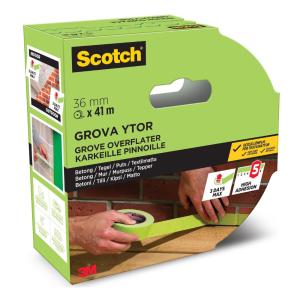 Maskeringstejp För Ojämnaytor 36mmx41m Grön 3M