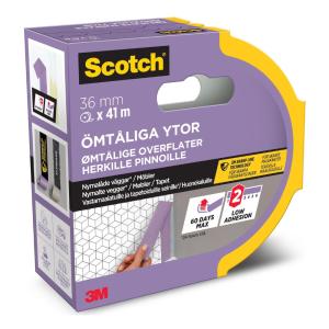 Maskeringstejp För Känsligaytor 36mmx41m Lila 3M