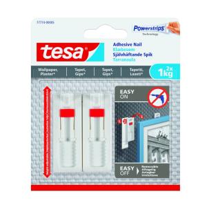 Selvklæbende Søm Justerbar Belastningskapacitet 1kg 2stk​ Tesa