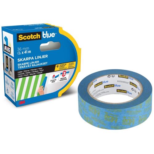 Maskeringstejp För Skarpa Linjer 36mmx41m 3M