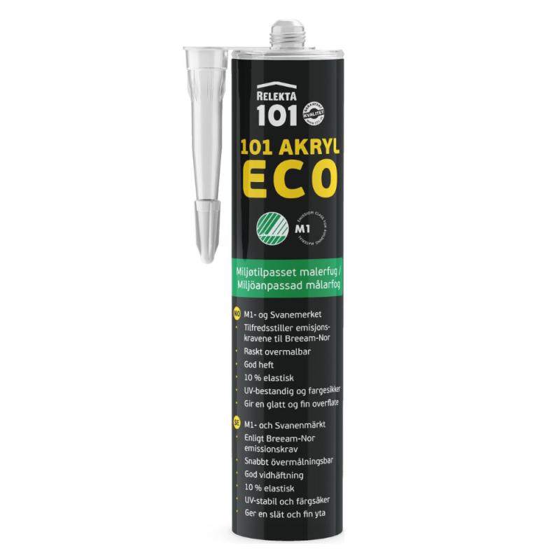 Akrylfog 101 ECO 0,31 Liter Vit Relekta